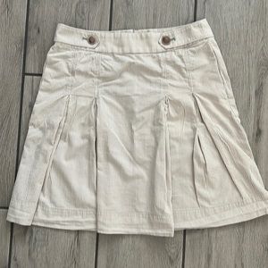 J. Crew Grey White Striped Pleated Skirt Size 2